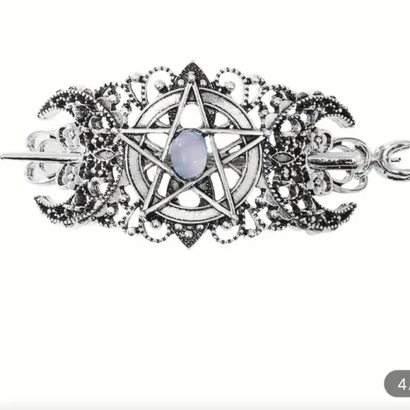 Silver Tone Pentacle Hair Pin - Picture 5 of 5